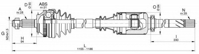 OPEN PARTS drs633200 -  Приводной вал